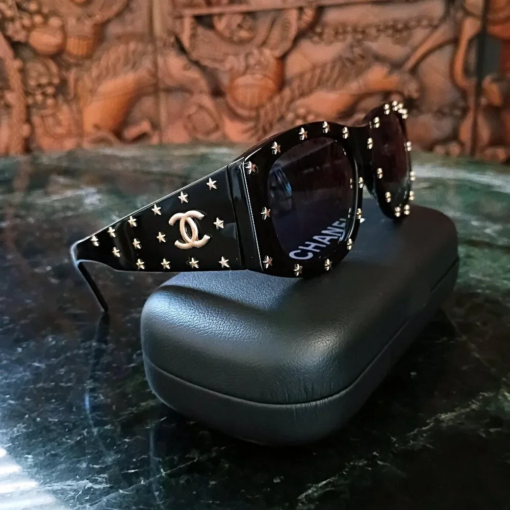 Rare Chanel 1990's Star Les Etoiles Studded CC Sunglasses - Picture 6 of 16